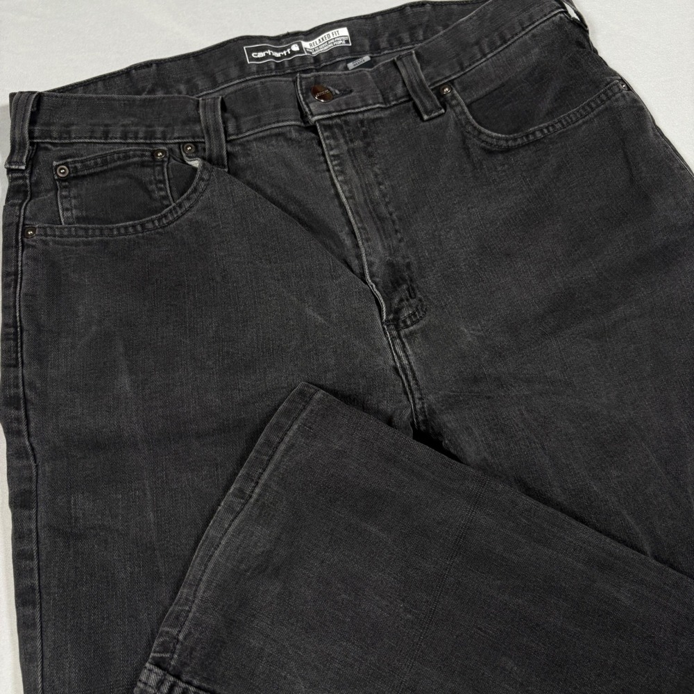 Carhartt Jeans Mens 36x34 Rugged Flex BD2804-M Black Relaxed Fit EUC - Picture 2 of 14